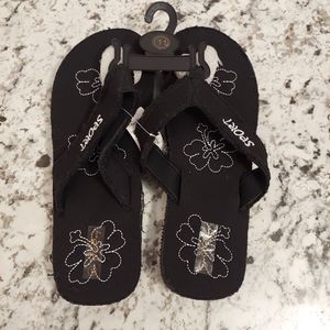 NWT black flip flops